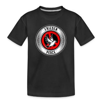 Frieden Peace - Kinder Premium Bio T-Shirt - Schwarz - Vorne