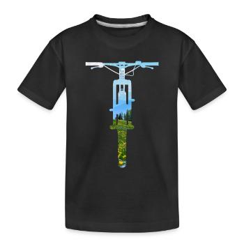 MTB - Alpen - Berge - BIN DER MOTOR - Mountainbike - Kinder Premium Bio T-Shirt - Schwarz - Vorne