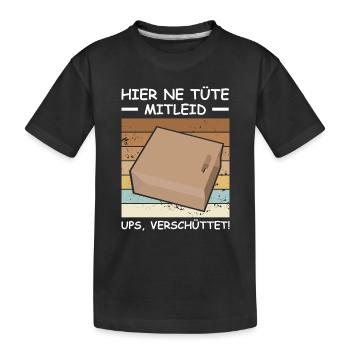 Hier ne Tüte Mitleid Retro Mimimi Humor Witz - Kinder Premium Bio T-Shirt - Schwarz - Vorne