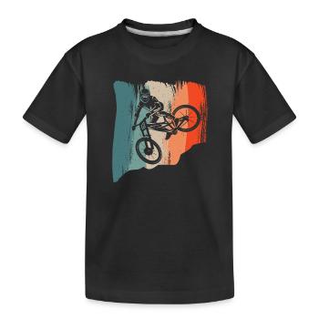 Mountainbike Downhill Retro Mountain Bike - Kinder Premium Bio T-Shirt - Schwarz - Vorne