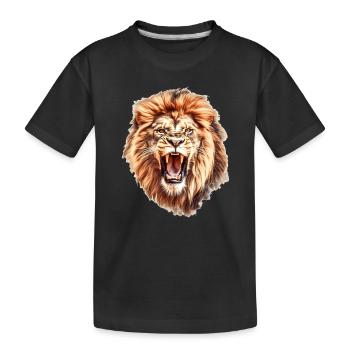 Tête de Lion - T-shirt bio Premium Enfant - noir - Devant