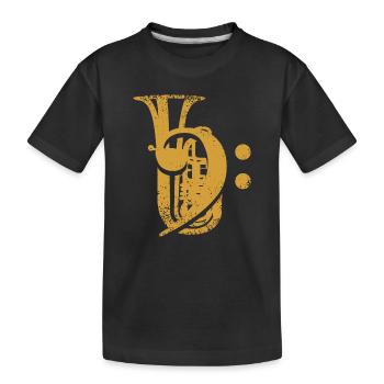 Tuba Bassschlüssel Tubist Notenschlüssel - Kinder Premium Bio T-Shirt - Schwarz - Vorne