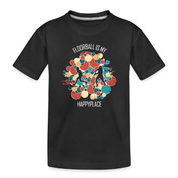Floorball Floorball Hockey sur gazon Hockey en salle - T-shirt bio Premium Enfant - noir - Devant