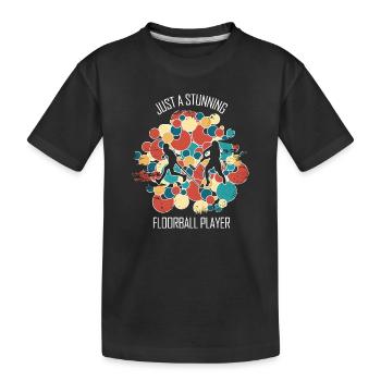 Floorball Floorball Hockey sur gazon Hockey en salle - T-shirt bio Premium Enfant - noir - Devant