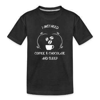 Kaffee Espresso Käffchen & Schokolade - Kinder Premium Bio T-Shirt - Schwarz - Vorne
