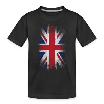 Eroded UK Flag - Kinder Premium Bio T-Shirt - Schwarz - Vorne