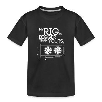 „My Rig ist größer als Ihre“ BuriedONE Blockkette - Kinder Premium Bio T-Shirt - Schwarz - Vorne