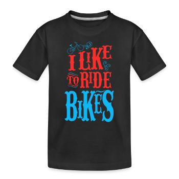 J'aime faire du vélo - T-shirt bio Premium Enfant - noir - Devant
