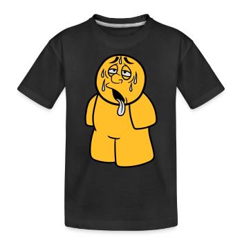 dessin animé dessin animé homme épuisé soleil pluie tr - T-shirt bio Premium Enfant - noir - Devant