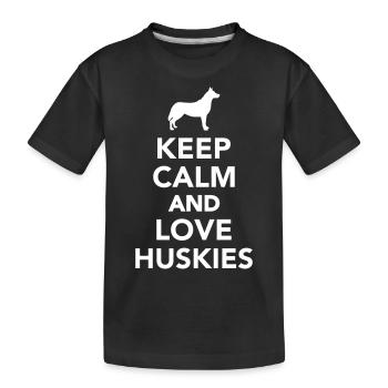 Husky - Kinder Premium Bio T-Shirt - Schwarz - Vorne