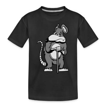 Rat vieux de mauvaise humeur - T-shirt bio Premium Enfant - noir - Devant