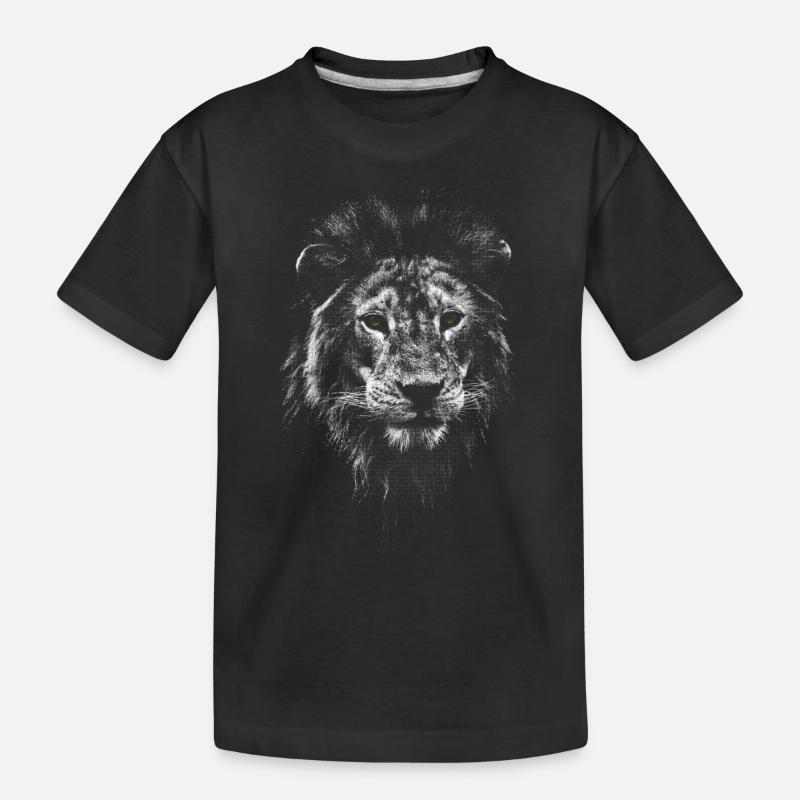Löwe - Kinder Premium Bio T-Shirt - Schwarz