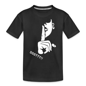 ssttt keep silent - Kids' Premium Organic T-Shirt - black - Front