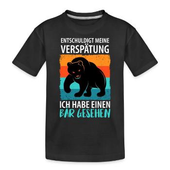 Bär Bären Raubtier - Kinder Premium Bio T-Shirt - Schwarz - Vorne