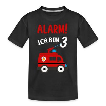 Feuerwehr Kindergartenkind 3 Jahre - Kinder Premium Bio T-Shirt - Schwarz - Vorne
