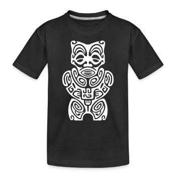 Marquesan Tiki (Dunkles T-Shirt) - Kinder Premium Bio T-Shirt - Schwarz - Vorne