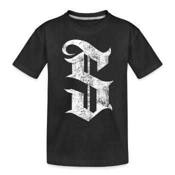 Tshirt alphabet initial S - Kids' Premium Organic T-Shirt - black - Front