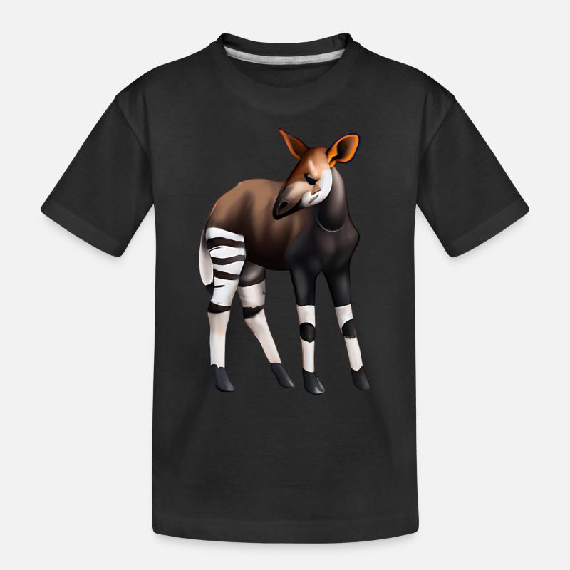 Süßes Okapi - Kinder Premium Bio T-Shirt - Schwarz