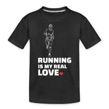 Ich Liebe Rennen - Kinder Premium Bio T-Shirt - Schwarz - Vorne