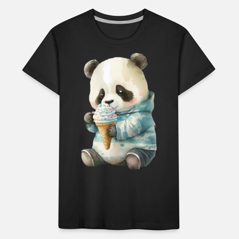 Panda - manger de la crème glacée T-shirt bio Premium Enfant