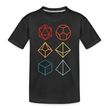 Dragon - Colorful silhouette game dice set - Kids' Premium Organic T-Shirt - black - Front