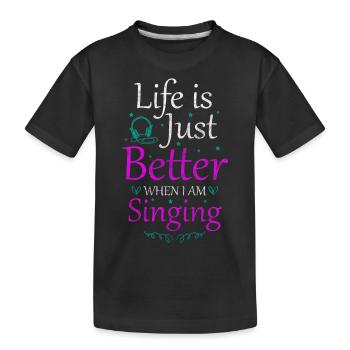 Chanteur chanteur Voix Microphone chantant - T-shirt bio Premium Enfant - noir - Devant