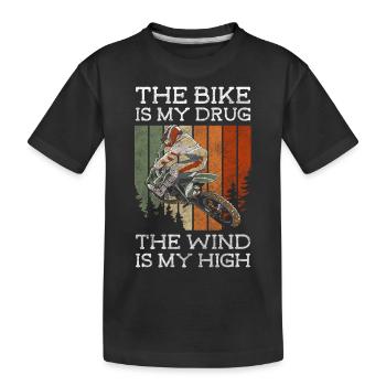 Dirtbike Adrenalin Biker Street - Kinder Premium Bio T-Shirt - Schwarz - Vorne