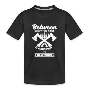 Gateway to a new world - Kids' Premium Organic T-Shirt - black - Front