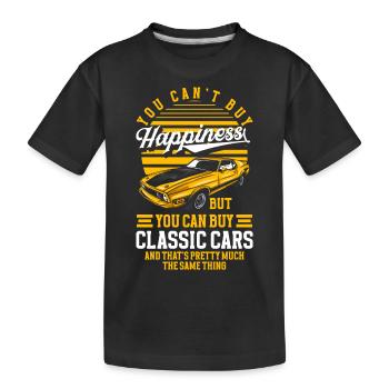 Automobil Retro Car Mechatroniker Sportwagen - Kinder Premium Bio T-Shirt - Schwarz - Vorne