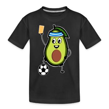 Avocado Referee - Kids' Premium Organic T-Shirt - black - Front