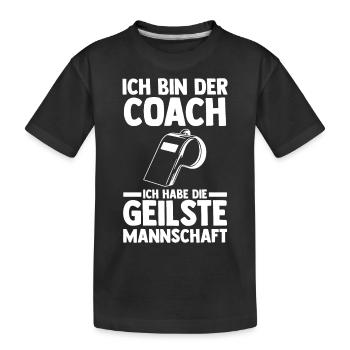 Mannschaft Trainer Und Coach - Kinder Premium Bio T-Shirt - Schwarz - Vorne