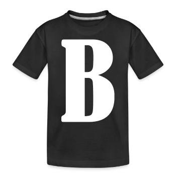 B - Kids' Premium Organic T-Shirt - black - Front