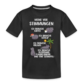 Meine Vier Stimmungen - Kinder Premium Bio T-Shirt - Schwarz - Vorne