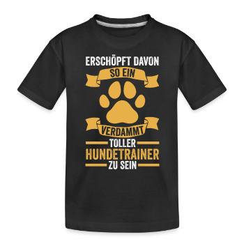 Hundetraining Hund Hundeschule Hundetrainer - Kinder Premium Bio T-Shirt - Schwarz - Vorne