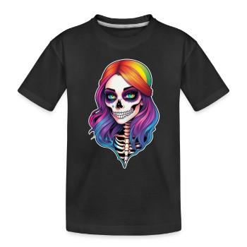 Halloween - Rock & Regenbogen - Kinder Premium Bio T-Shirt - Schwarz - Vorne