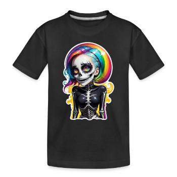 Halloween - Rock & Regenbogen - Kinder Premium Bio T-Shirt - Schwarz - Vorne