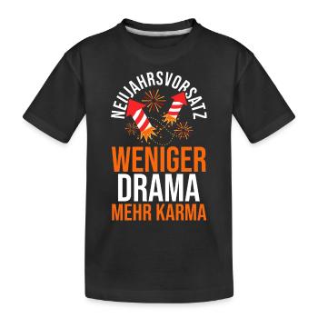 Neujahr Feuerwerk Silvester - Kinder Premium Bio T-Shirt - Schwarz - Vorne