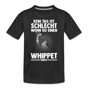 Hund Whippet - Kinder Premium Bio T-Shirt - Schwarz - Vorne