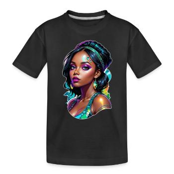 Afro Woman - Beauty - Kids' Premium Organic T-Shirt - black - Front