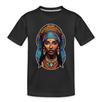 Afro Woman - Beauty - Kids' Premium Organic T-Shirt - black - Front