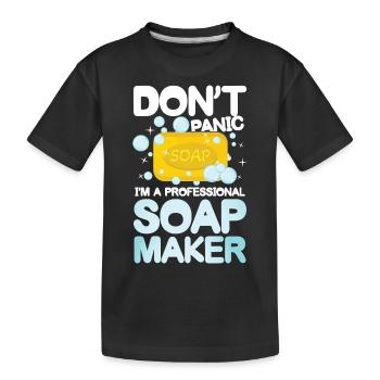 Don't Panic I'm a Professional Soap Maker - Kinder Premium Bio T-Shirt - Schwarz - Vorne