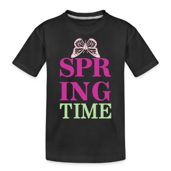 SpringTime - Spring is here! - Kids' Premium Organic T-Shirt - black - Front
