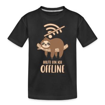 Heute bin ich Offline - Kinder Premium Bio T-Shirt - Schwarz - Vorne
