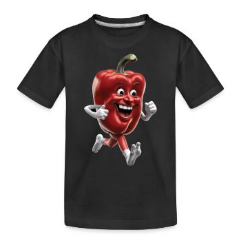 Paprika Geschenk - Kinder Premium Bio T-Shirt - Schwarz - Vorne
