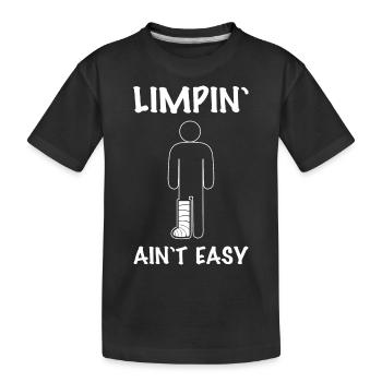 Broken leg - Kids' Premium Organic T-Shirt - black - Front