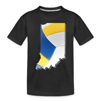 Le vrai volley-ball sur la carte de l’État de l’Indiana - T-shirt bio Premium Enfant - noir - Devant