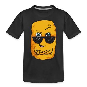 Chicken Nugget Liebhaber Chicken Nuggets - Kinder Premium Bio T-Shirt - Schwarz - Vorne