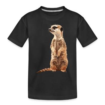 Erdmännchen - Kinder Premium Bio T-Shirt - Schwarz - Vorne
