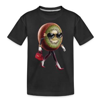 Kiwi - Kinder Premium Bio T-Shirt - Schwarz - Vorne