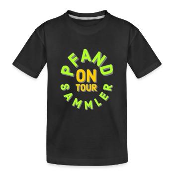 Pfandsammler on Tour - Kinder Premium Bio T-Shirt - Schwarz - Vorne